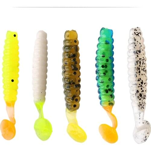20pcs/lot 40mm1.0g Luminous worm jig Soft Rubber Bait Fishing Lure Jig Wobbler Soft Worm Carp Fishing Bait Artificial Silicone