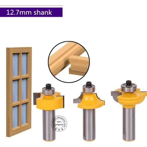 12.7mm Shank-3PCS,free shipping,solid carbide woodworking router bit,door and window milling cutters,cnc engraving machine knife