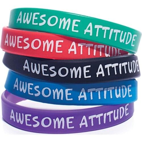 300pcs Awesome Attitude Silicone Wristbands Bracelets Free Shipping by DHL