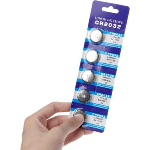 5PCS Button Battery 3V CR2032 BR2032 DL2032 ECR2032 Cell Coin Lithium Li-ion Batteries Promotion Watch Computer LED Light Toy