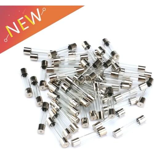 50Pcs/Set 5x20mm Quick Blow Glass Tube Fuse Assorted Kits 0.5A~15A Fast-blow Glass Fuses