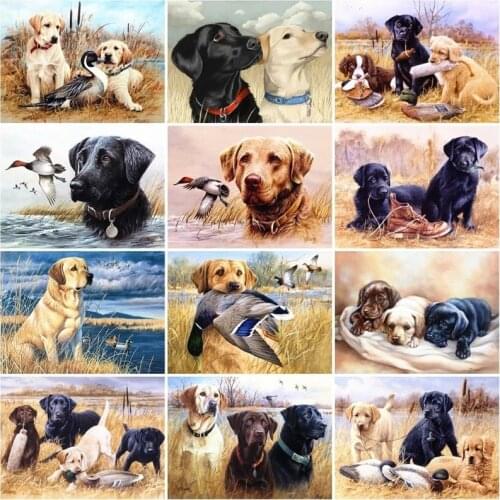 5D Diy Diamond Embroidery Pet Labrador Cute Animal Diamond Painting Cross Stitch Mosaic Kit Wall Art Pictures Home Decoration
