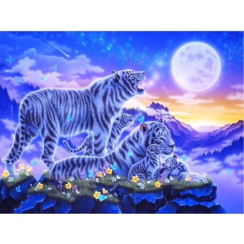 5D diamond painting full diamond new animal tiger king mosaic embroidery decoration home decoration