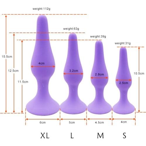 S/M/L/XL Comfortable Silicone Anal Plug Suction Cup Beads Butt Plug Anus Dilator No Vibrator Sex Toys for Men Women Adult Games