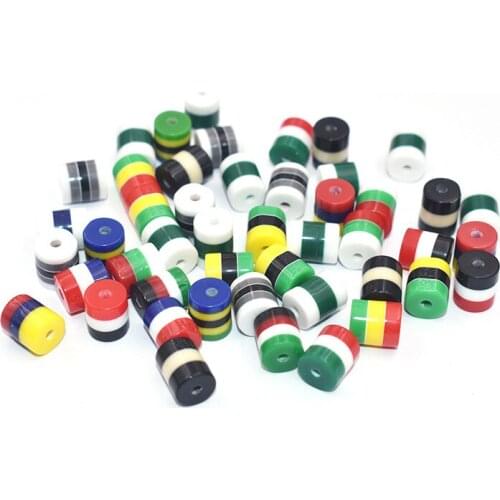 30pcs/Lot 8mm Resin Spacer Beads Cylindrical Stripe Spacer Beads For Jewelry Making DIY Bracelet Necklace Accessories