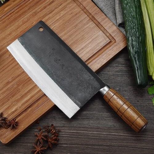 Dengjia knife High-grade handmade forged blade Chinese chef knife vegetable cleaver carbon steel kitchen knife