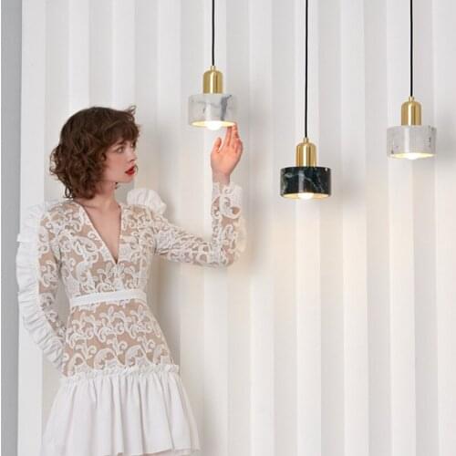 Europe ins net red dining room lamp marble small chandelier shop decoration window bar bedroom bedside small Chandelier