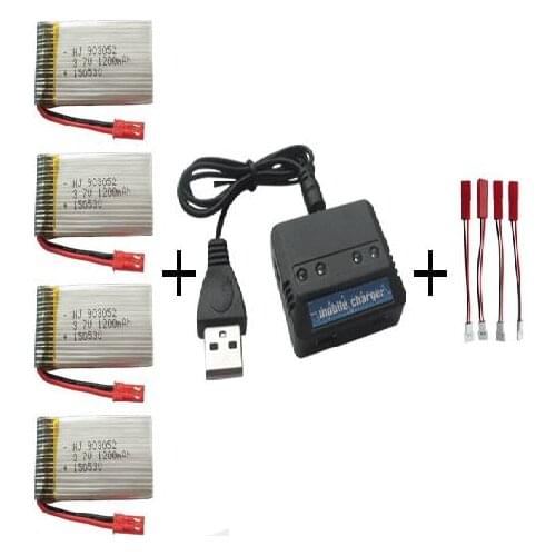 Ewellsold 4 in 1 HQ898B H11C H11D rc Quadcopter/helicopter upgraded 3.7v 1200mah Li-Po battery*4 + charger case*1