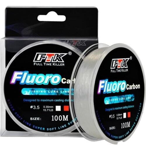 2021 Fluorocarbon Fishing Line 4-34Lb 0.14Mm-0.5Mm Carbon Fiber Coating Leader Line 100M Super Soft Line Pesca