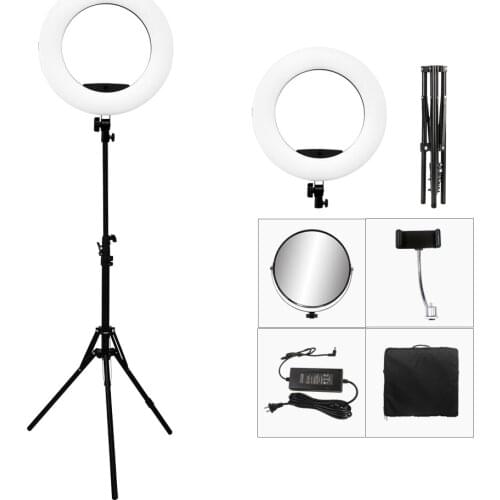 48W Yidoblo LED Ring lamp 3200K-5500K Warm + Cold color light adjustable 18" LED Ring Light LED Video Lamp + 2m tripod + Bag Kit