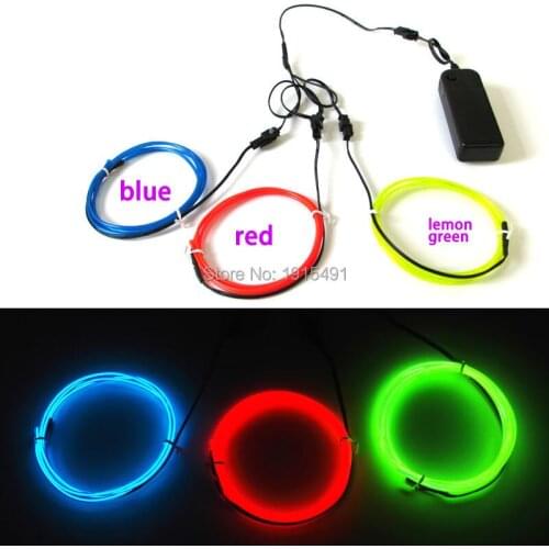 Top Selling Fancy DC3V 2.3mm EL Cold Light Fashion TV Backlight Accessory 3Pieces Led Neon Rope Fluorescent Rave Costume Decor