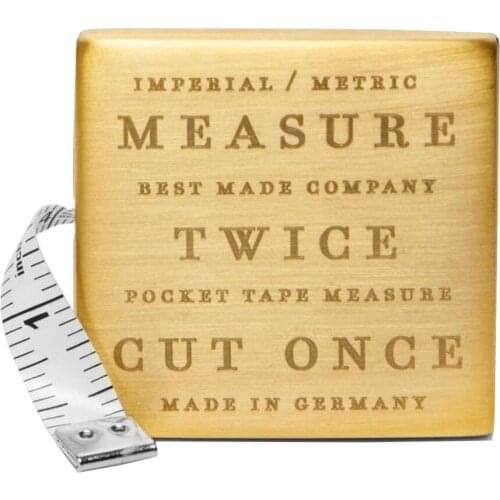 BEST MADE COMPANY Carved Brass Tape Measure 150cm