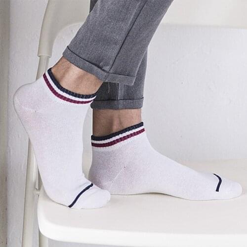 5 Pair/package knitting cotton sock for men Invisible ankle socks boat socks asakuchi socks striped sox short the size of 39-42
