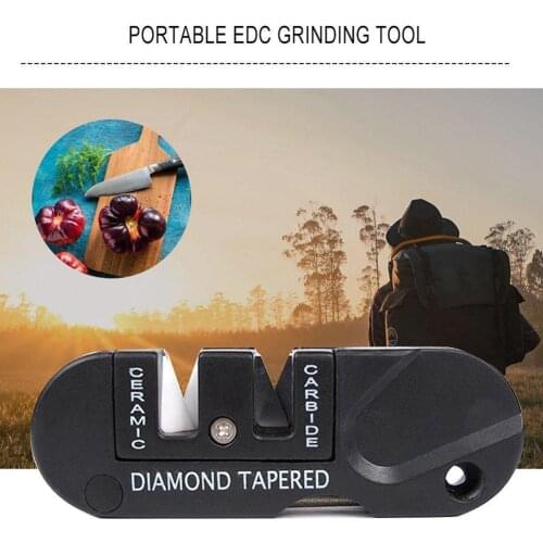 New 1Pc Multifunctional 4 In 1 Knife Sharpener Tungsten Steel Carbide Pocket Tool Whetstone Camp Outdoor Portable Grinding Stone