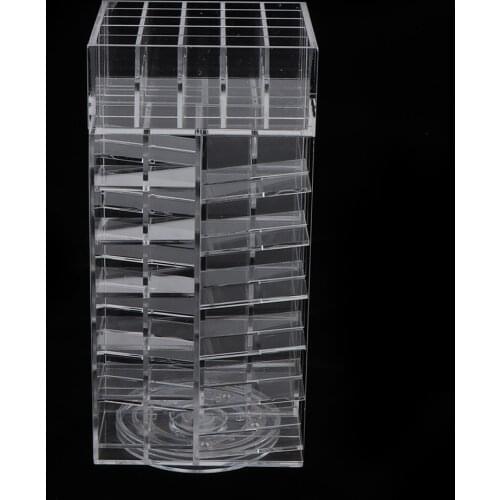 Makeup Lip Gloss Holder Organizer Transparent 360° Rotating Acrylic Cosmetics Lipstick Display Case Stand Rack