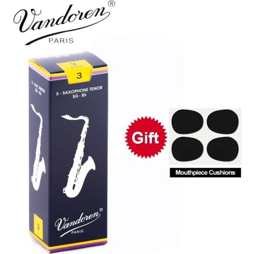Original France Vandoren Traditional Saxophone Tenor Bb Reeds Strength 2.0# 2.5#, 3#, 3.5#, Box of 5 [[with gift]]