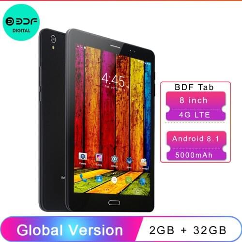 8 Inch Android 8.1 Tablet Pc 4G LTE Sim Card Mobile Cell Phone Call 2GB+32GB Octa Core 5MP+2MP Camera 1280*800 IPS LCD Display