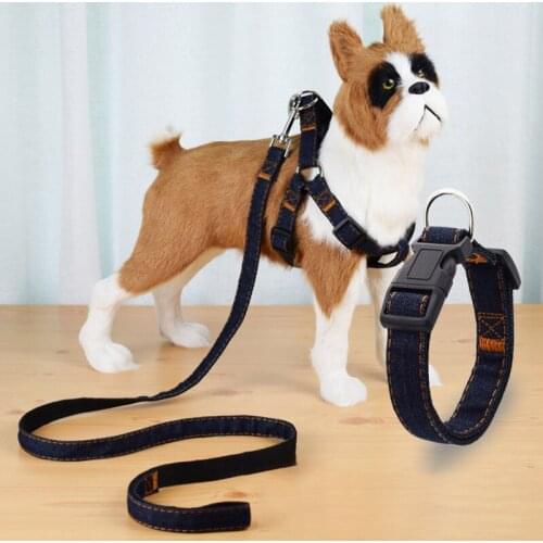 Dog Cat Leashes Training Rope Lead Harness For Dog Cat Adjustable Three Piece Set Pet Leash With Collar Harness Pet Accessories