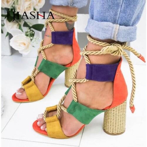 Women shoes sandals women 2021 new breathable wedges shoes woman high heels hollow lace-up sandals female zapatos de mujer