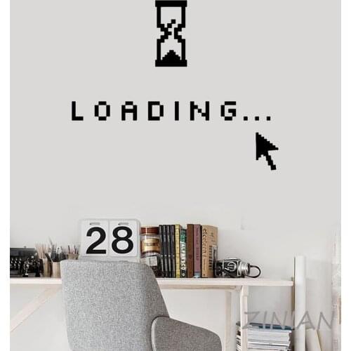 Gamer Room Decoration Vinyl Wall Decal Computer Art Loading Mouse Geek Decor Stickers for Boys Bedroom Modern Decor Muraux Z557