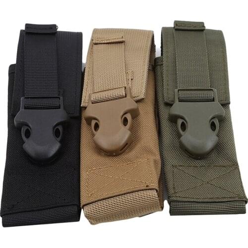 Flashlight Holder Case Nylon Molle Light Holster Army Tactical Flashlight Pouch For Camping Hiking Hunting