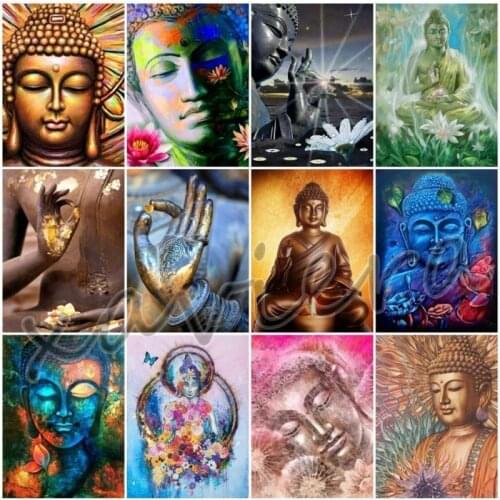 Xaviera New 5D Diy Diamond Painting Buddha Full Square Round Embroidery Cross Stitch Kits Home Decoration Mosaic Rhinestone Gift