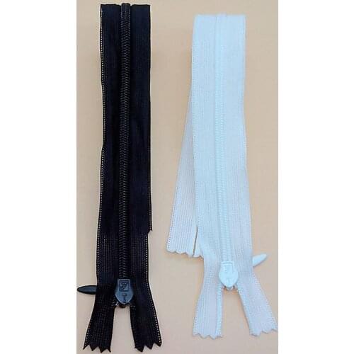 2pcs 60cm Black and white Nylon invisible Zipper Tailor Sewing Tools Garment Accessories Wholesale