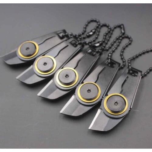 3 PCS Mini folding stainless steel zipper knife pocket key chain pendant outdoor folding coin knife