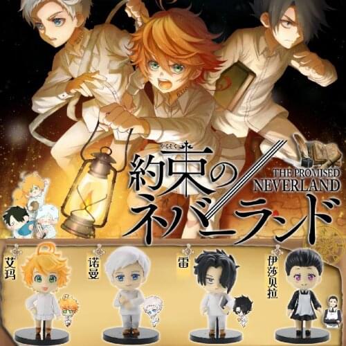 4pcs/set Anime The Promised Neverland Emma Kawaii Manga Statue Figurines PVC Action Figure Cartoon Collectible Model Doll Toys