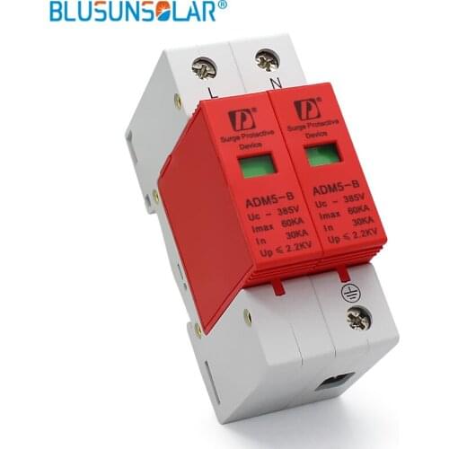5 pieces lot Din Rail 35mm 2P 80KA 380V AC SPD Household Low-voltage Anti-lightning Surge Protective Device