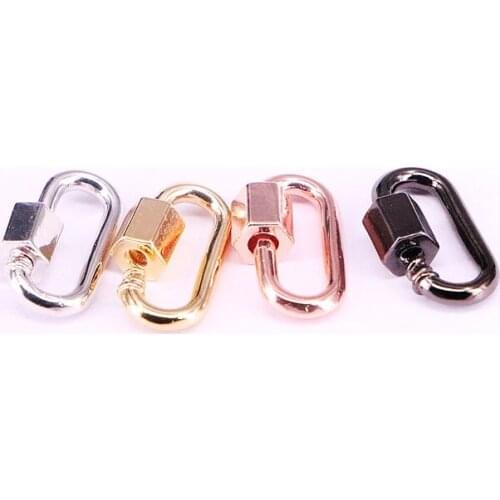 5PCS, Oval Shaped Metal Clasp Lock Carabiner Gold/Rose Gold/Black/Silver Color Lock Jewelry Findings