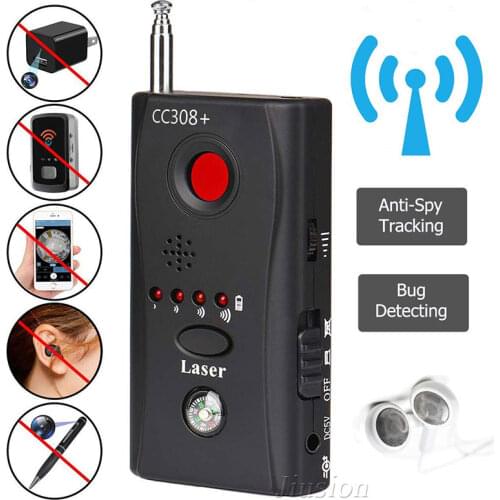 CC308+ Mini Anti Candid Camera Detector Anti-Spy Hidden Camera Laser Audio Signal Bug Small Full-range WiFi RF GSM Device Finder