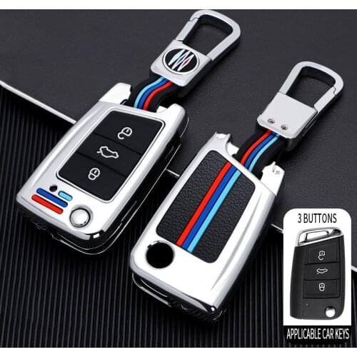 Zinc alloy Car Remote Key Case Cover Shell Fob For Volkswagen VW Golf 7 MK7 Skoda Octavia A7 Seat Ibiza Leon FR 2 Aztec Altea