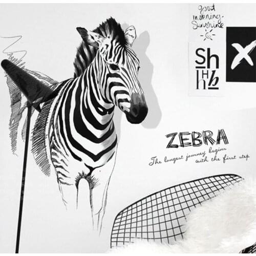 Black Zebra Wall Sticker Teenager Room Decoration Aesthetic Modern Wallpaper Wall Decals for Living Room Bedroom Poster Art