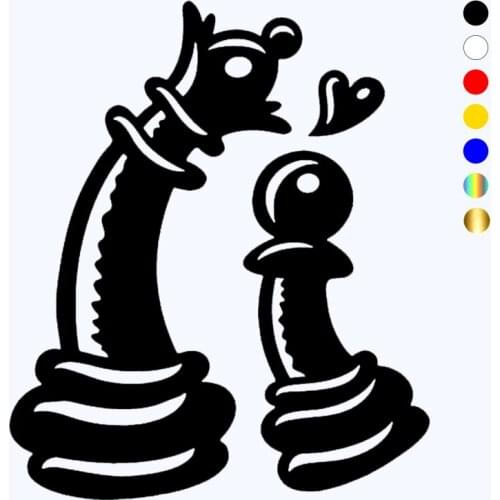 CK20684# Die-Cut Vinyl Decal QUEEN & PAWN CHESS Figures Car Sticker Waterproof Auto Decors on Car Body Bumper Rear Window