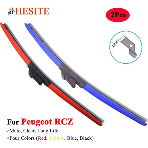 HESITE Colorful Windshield Wiper Blades For XE Peugeot RCZ Automatic Coupe Convertible Cabrio GR3 GT3 GR4 Models 2011 2015 2016