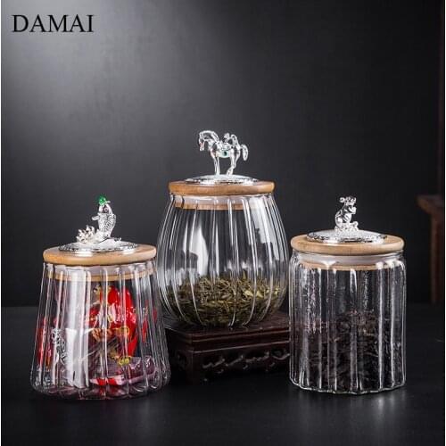 European Glass Storage Jars Inlaid Silver Craft Decorative Tea Caddy Seal Transparent Candy Jar Home Decoration Modern Ornaments