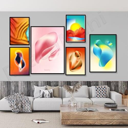 Exquisite Abstract Pastel Design Poster,-Printmaking Inspirational Minimalist Travel Holiday Imagination Dream Art Print Decorat