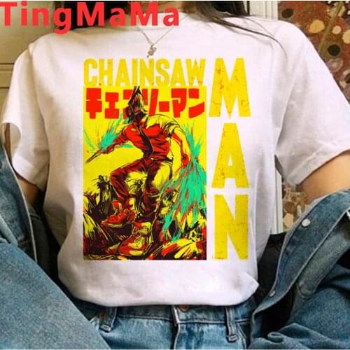 Hot Japanese Anime Chainsaw Man T Shirt Men Kawaii Cartoon Pochita Makima Graphic Tees Funny Summer Tops Manga T-shirt Male
