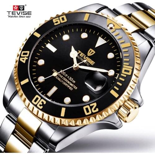 Luxury Brand Tevise Automatic Mechanical Men Watch Men Stainless steel Date Waterproof Business Clock Relogio Masculino