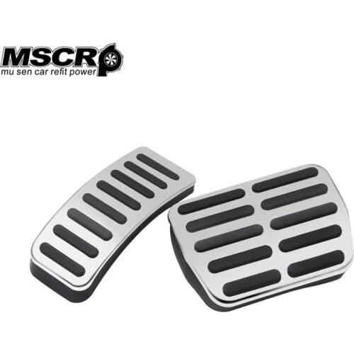 MSCRP Stainless + Rubber Car pedal Cover for POLO / New Lavida / New Bora/Skoda Fabia Accelerator Brake pedals Pads kits-YX00116