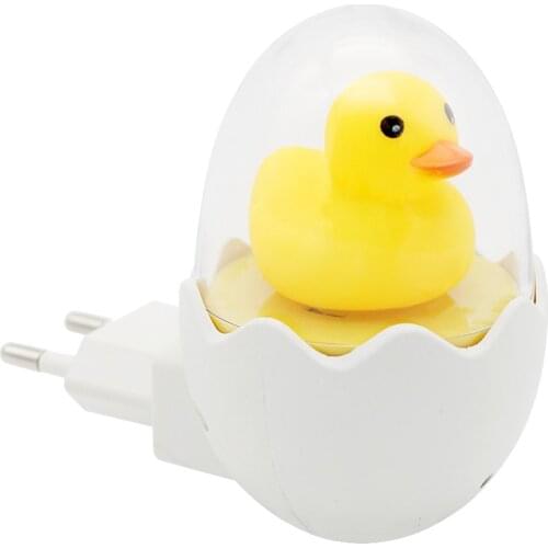 Wall Socket Lamps LED Night Light Plug Remote Control Yellow Duck Bedroom Lamp Gift for Children Cute