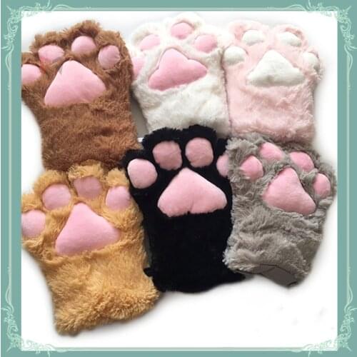 New Products Lolita Cat Claw Brown Gray Black Pink Light Yellow Violet White Gloves Props Lovely Cartoon