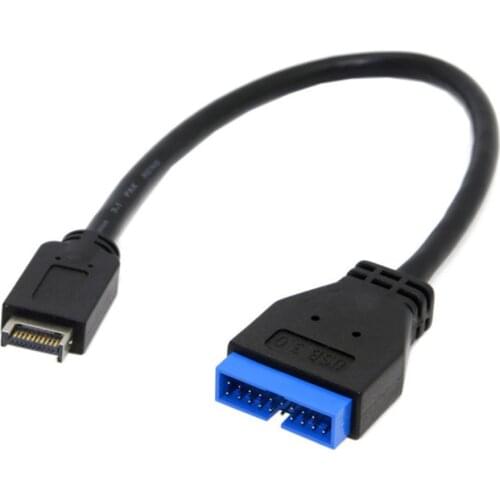 20cm Long Transfer Black Connector Type-E To 20 Pin Front Panel Accessories USB 3.1 Convert Adapter Cable Motherboard
