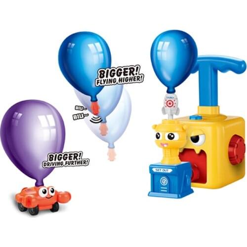 Hot Plastic Color Box Packaging Hand Pressed Launch Vehicle Air Powered Balloon Car Birthday Gift