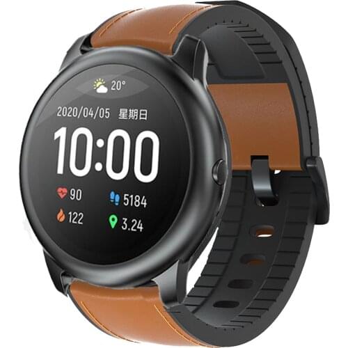 22mm Watch Strap For Haylou Solar Genuine Leather Band Silicone Bracelet Watchbands For Xiaomi Haylou Solar LS05 ремешок