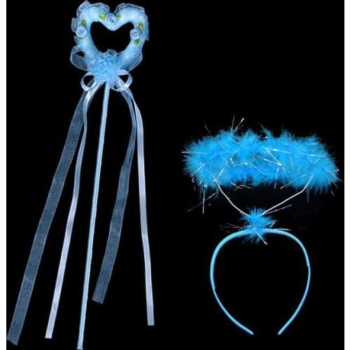Heart-shaped Fairy Wand Stick Girl Kid Halo Headband Hairband Headband Hair Hoop Garland for Birthday Carnival Party Gifts