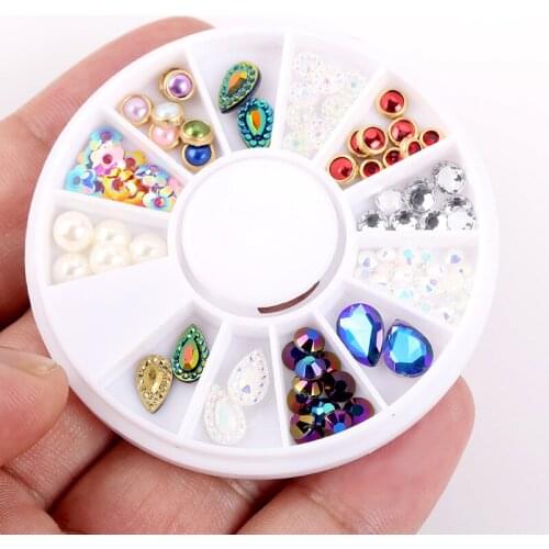 Mixed Color Chameleon Stone Metal Nail Rhinestone Small Irregular Beads 3D Nail Art Decoration In Wheel Accessories