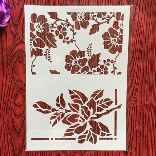 29 * 21cm Big flower leaves DIY Stencils Wall Painting Scrapbook Coloring Embossing Album Decorative Paper Card Template