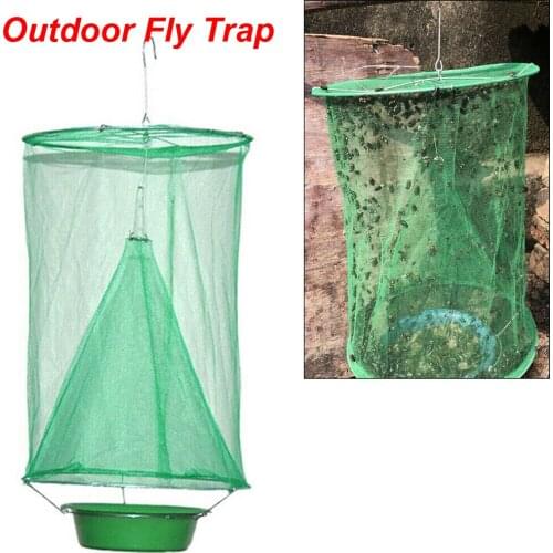 Outdoor Pest Control Fly Trap Reusable Hanging Folding Ranch Trap Catcher Flytrap Effect